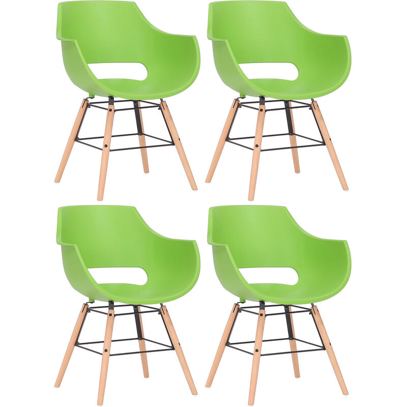 

Set de 4 sillas de salón skien verde,natural Rogal