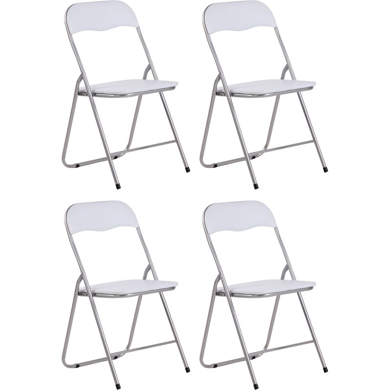 

Set De 4 Sillas Plegables Felix Blanco/Plateado