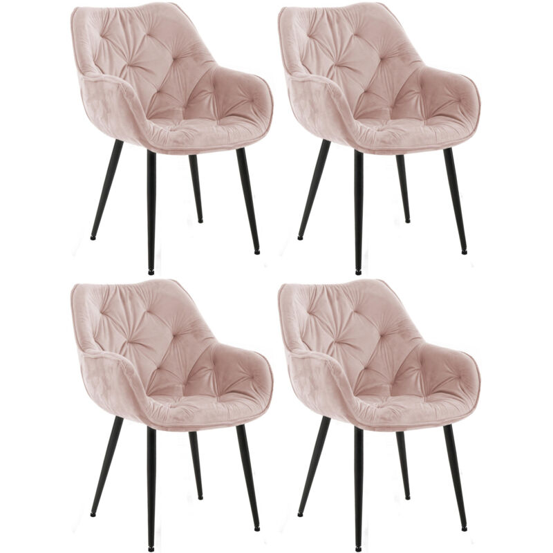 

CLP - Set de 4 sillas Tanna de salón en terciopelo Rosado