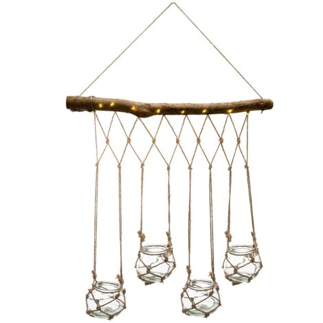 Set de 4 soliflores colgantes LED - cristal - Atmosphera créateur d'intérieur
