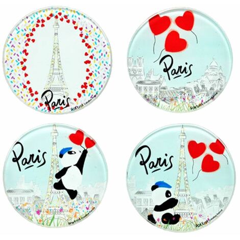 Set de 4 sous-verre ronds Panda