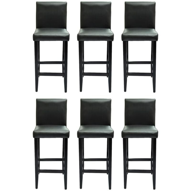 

Taburetes de Cocina Cuero Sintético 6 Unidades Negro - Negro - Vidaxl