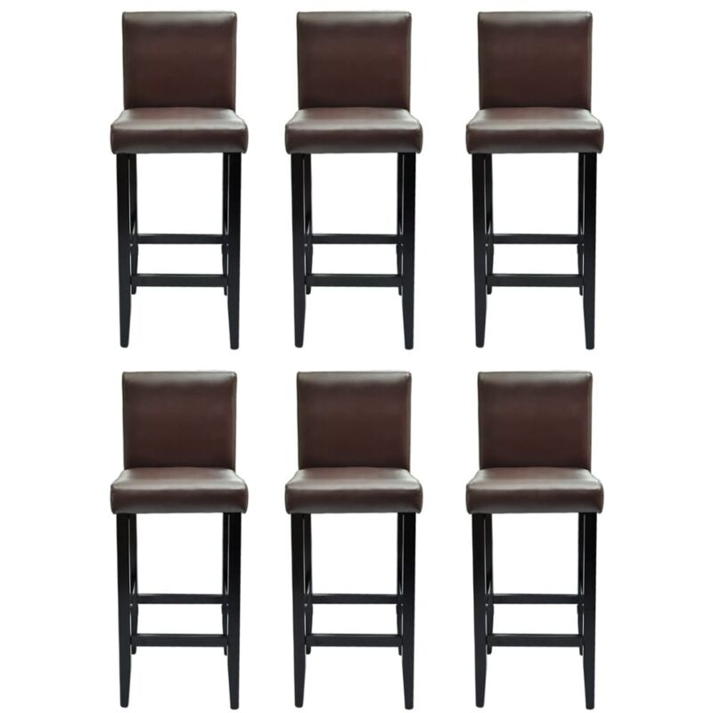 

Taburetes de Cocina Cuero Sintético 6 Unidades Marrón Oscuro - Marrón - Vidaxl