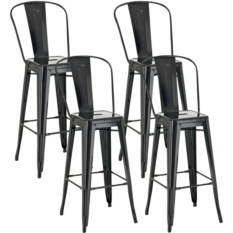 

CLP - Set De 4 Taburetes De Bar Aiden Negro