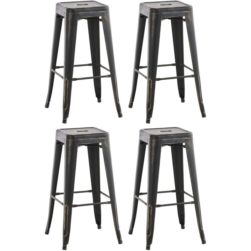 

CLP - Set De 4 Taburetes Joshua Negro/dorado