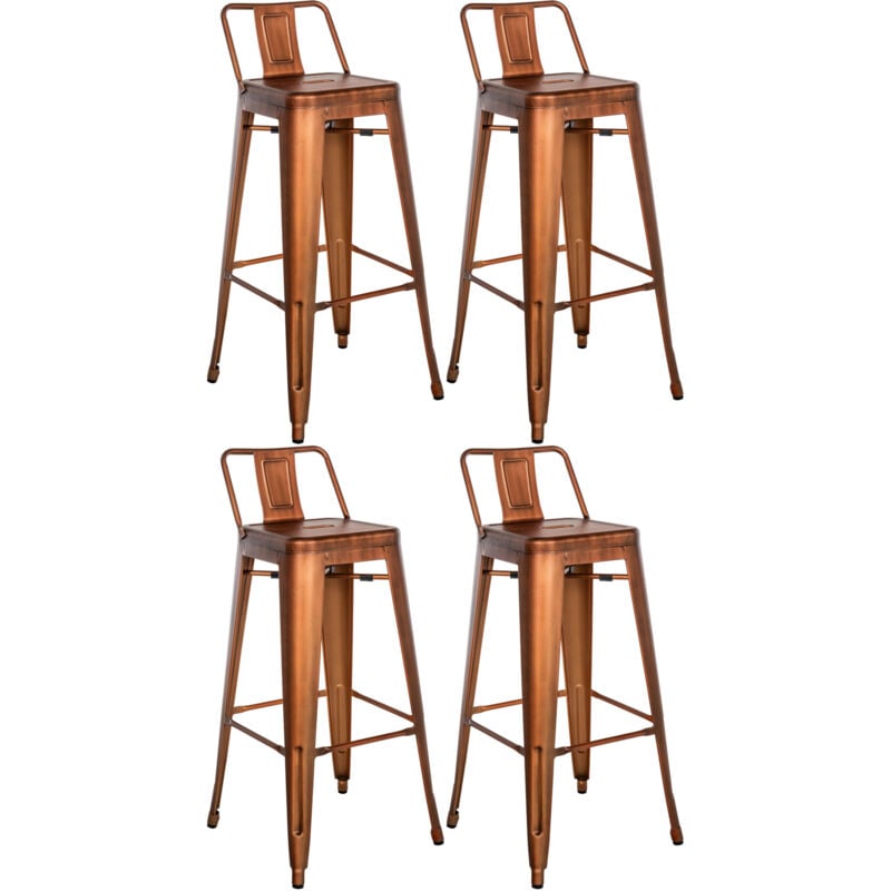 

CLP - Set De 4 Taburetes Mason Metálicos Cobre