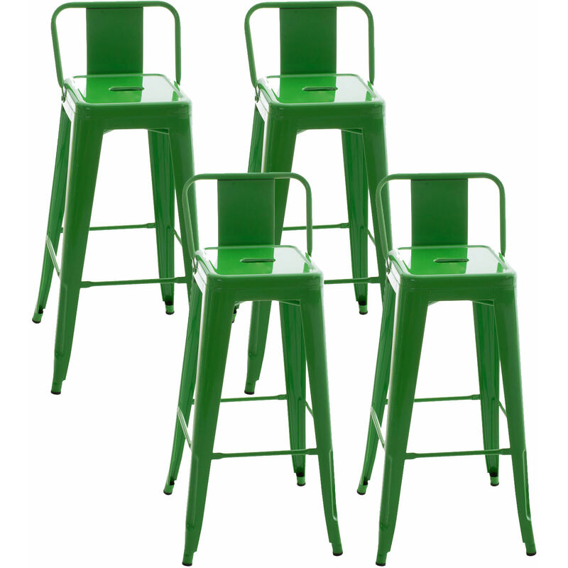 

CLP - Set De 4 Taburetes Mason Metálicos Verde