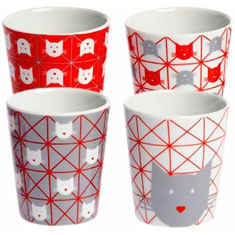 Set de 4 tasses expresso chats