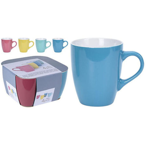 Set de 4 tazas de cafe 34cl colores surtidos
