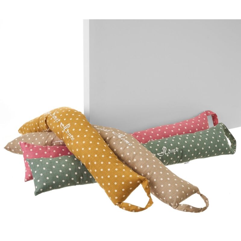 

Set de 4 topes de puerta protege viento de tela con topos ygravilla multicolor de 83x15x7 cm