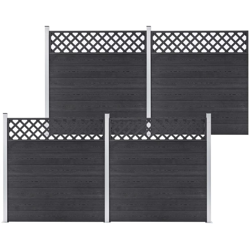 

Set de 4 vallas cuadradas WPC gris 699x185 cm