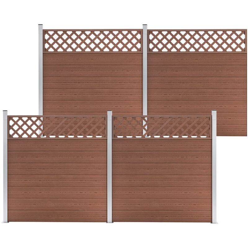 

Set de 4 vallas cuadradas WPC marrón 699x185 cm - Marrón - Vidaxl