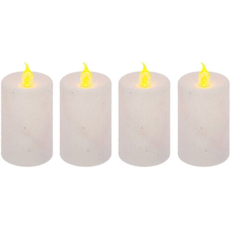 Set de 4 velas votivas LED con purpurina blanca - Feeric lights & christmas