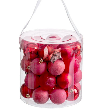Set de 40 boules de Noël rouge