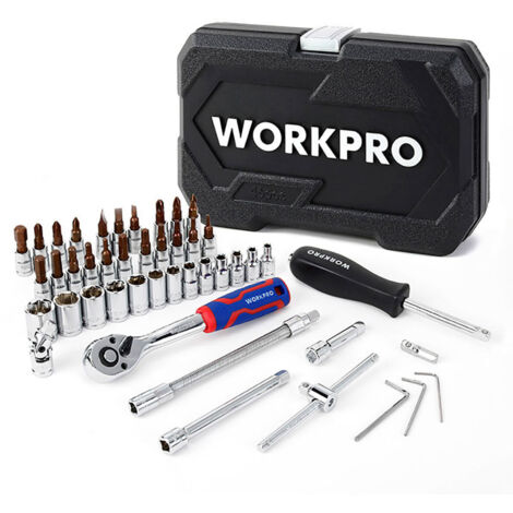 Set de 46 pezzi de chiavi de prese de 1/4" dr workpro