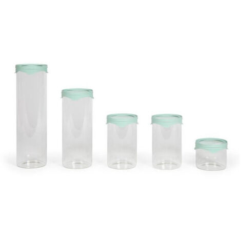 Set de 5 bocaux de conservation - LIVOO - MEN399 - 450 ml - Verre borosciliate - Couvercle en silicone et verre