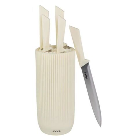 Set de 5 couteaux - JOCCA - Bloc en polypropylene - Beige
