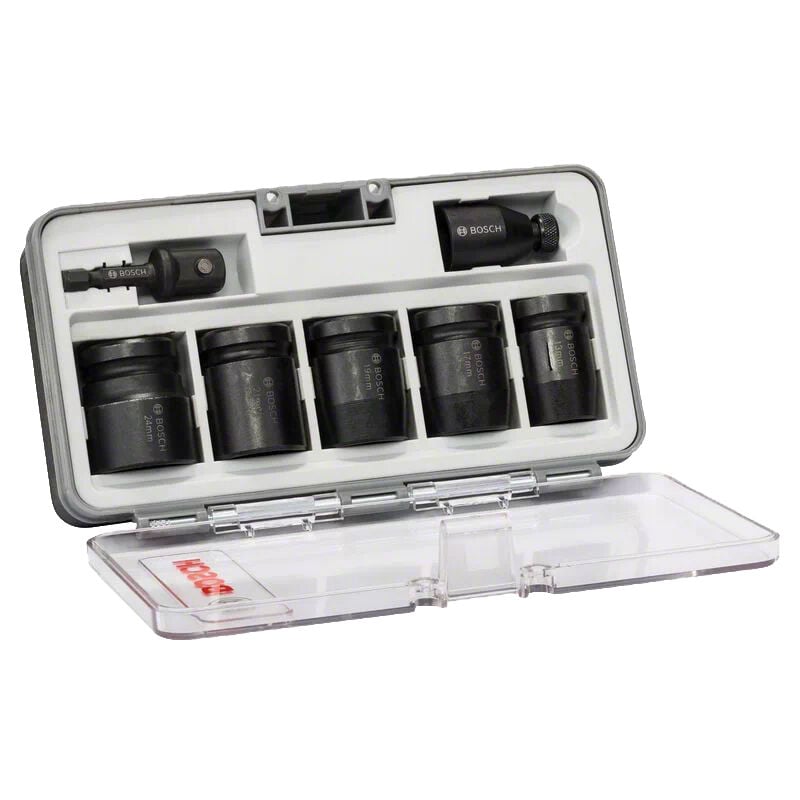 Coffret de 5 douilles à choc 13 - 17 - 19 - 21 - 24 mm 1/2'' Bosch 2608551029