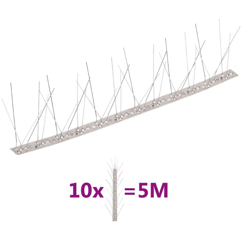

Set de 5 hileras de pinchos contra pájaros y palomas 10 uds 5m