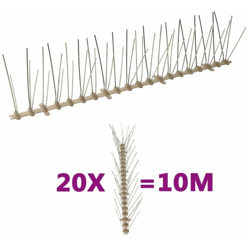 

Happyshopping - Set de 5 hileras de pinchos contra pajaros y palomas 20 uds 10m