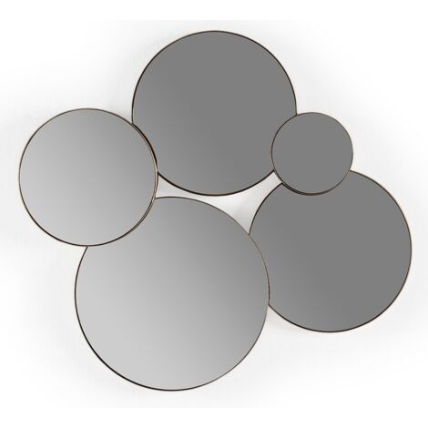 Set de 5 miroirs muraux ronds en métal doré RIZO - L 67 x H 62cm