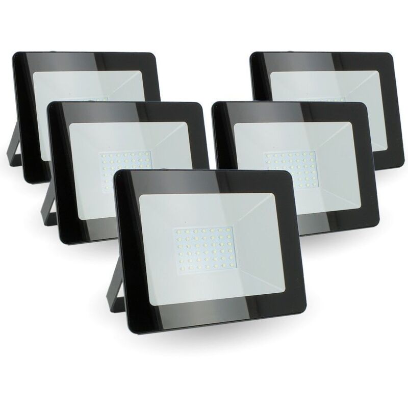 

Lote de 5 reflectores LED 30W IP65 al aire libre | Temperatura de color: Blanco frío 6400K