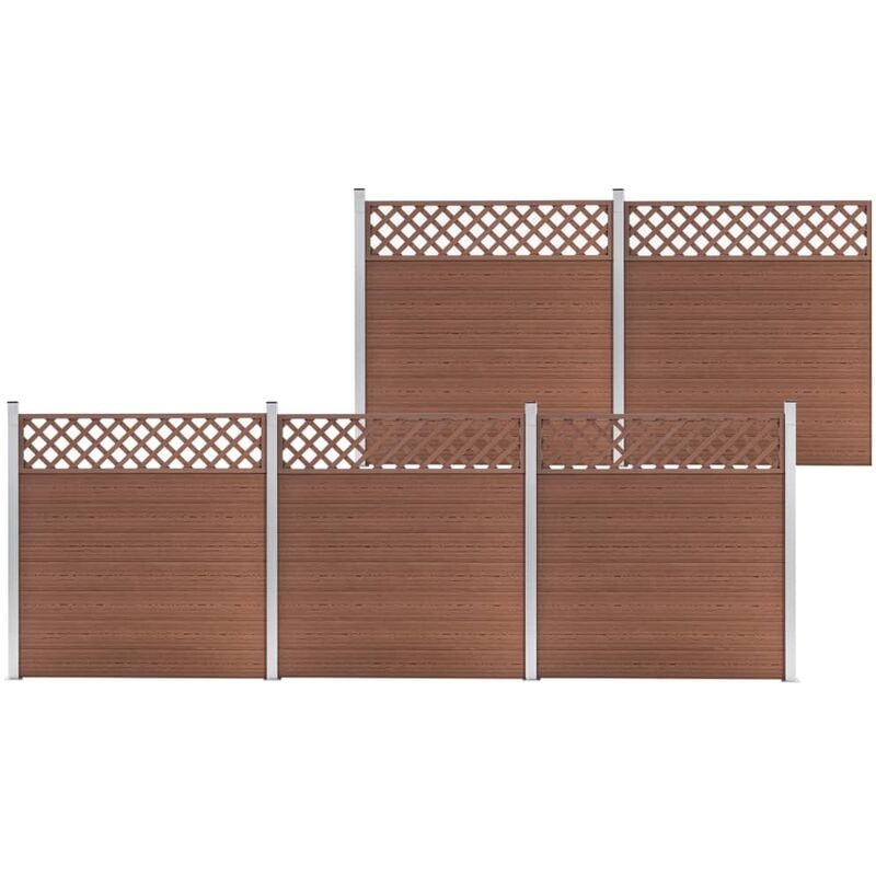 

Set de 5 vallas cuadradas WPC marrón 872x185 cm
