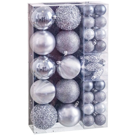 Set de 50 boules de Noël argent