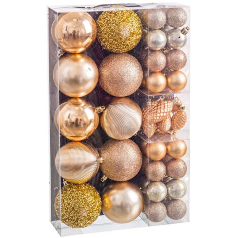 Set de 50 boules de Noël doré