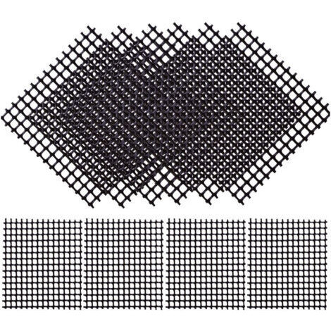 Set de 50 Grilles de Drainage en Plastique, Noir - Grille de Drainage carrée pour Coupe Bonsai, Pot de Fleurs ou jardinière - 10 x 10 cm