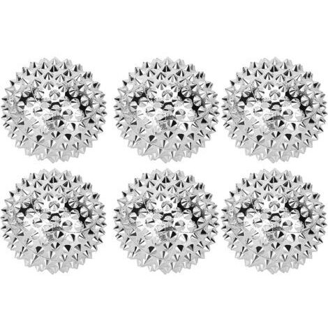 Set de 6 Balles de Massage Magnétiques 3.2cm à Picots， Acupression & Réflexologie Plantaire，Soulagement des Trigger Points Myofasciaux pour Dos Pieds Épaules, Elimine les Tensions et le Stress