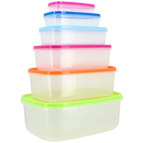 Set de 6 boîtes hermétiques en plastique