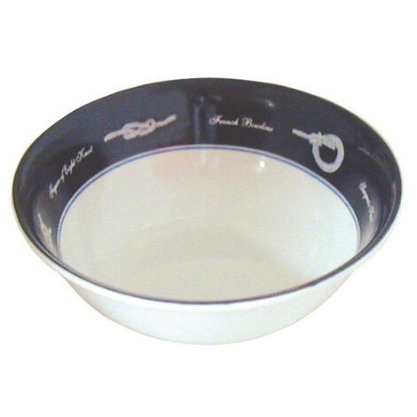 Set de 6 bols - 15 cm - blanc/bleu