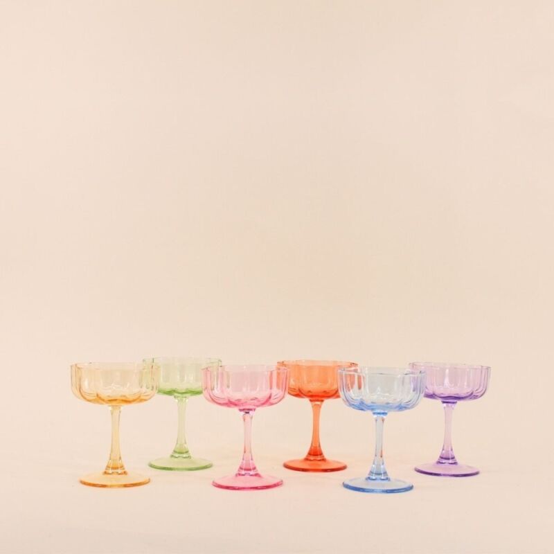 Set de 6 coupes en verre coloré 10x13cm