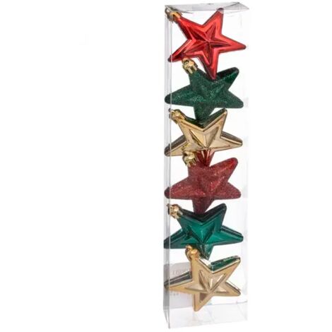 Set de 6 estrellas de Navidad plástico