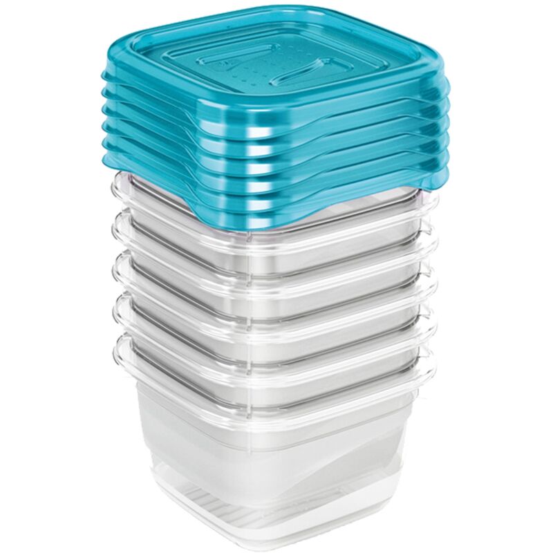 

Set de 6 Fiambreras, 6 x 90 ml, 6,5 x 6,5 x 4 cm, Fredo Fresh, Azul transparente