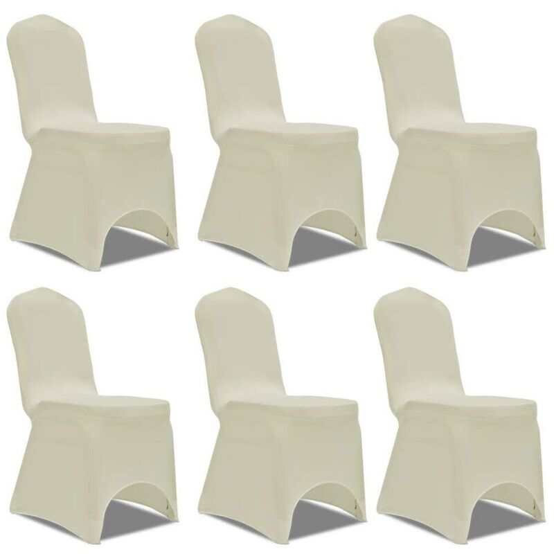 

Set de 6 Fundas ajustadas para sillas, color crema