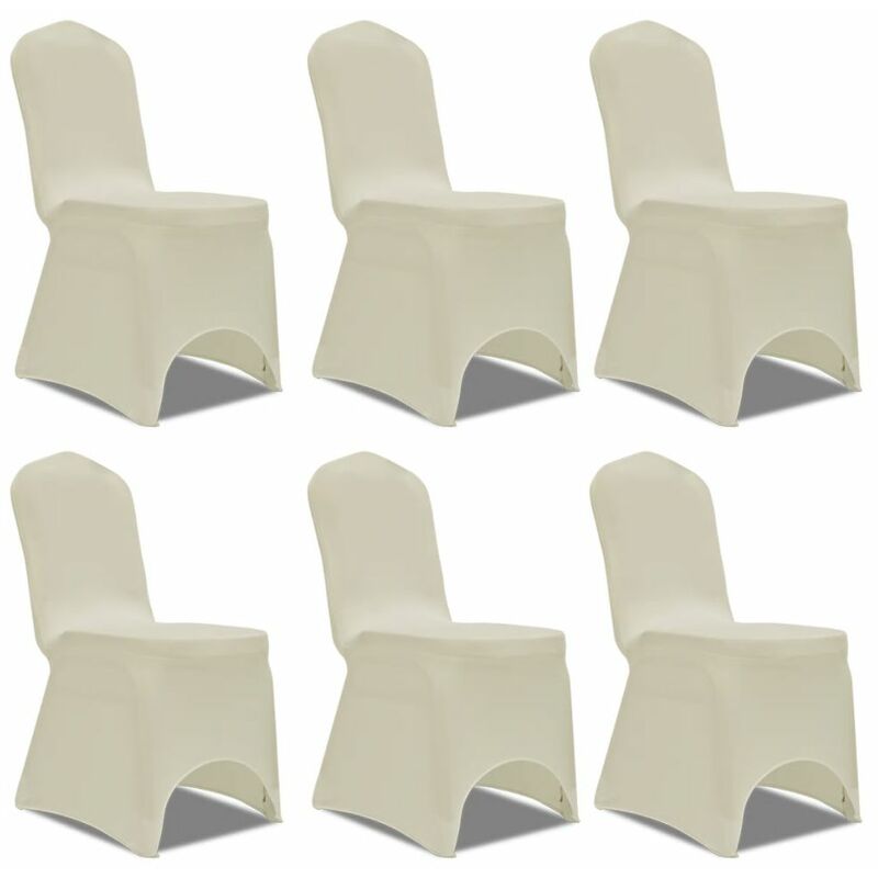 

BHD - Set de 6 Fundas ajustadas para sillas, color crema