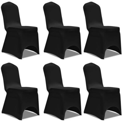 Set de 6 Fundas ajustadas para sillas, color negro