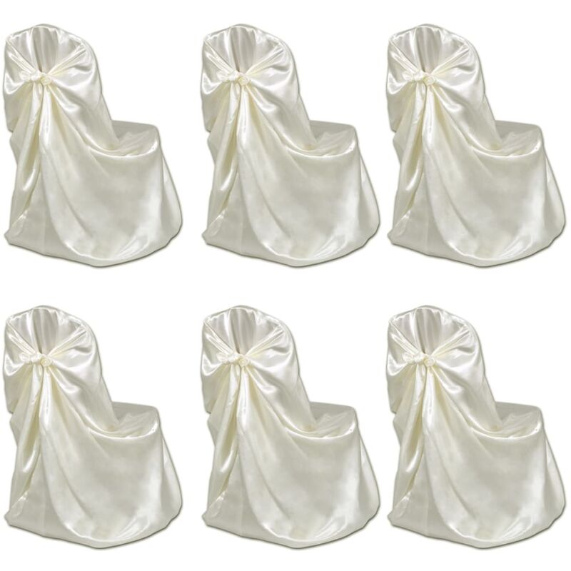 

vidaXL Set de Fundas para Sillas Banquetes y Bodas 6 Unidades Crema - Crema