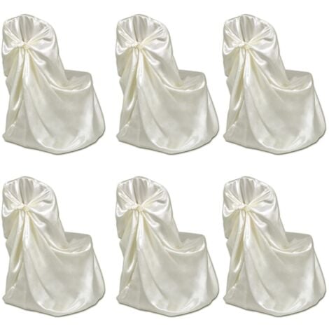 Set de 6 Fundas de color crema para sillas, banquetes y bodas vidaXL - Crema