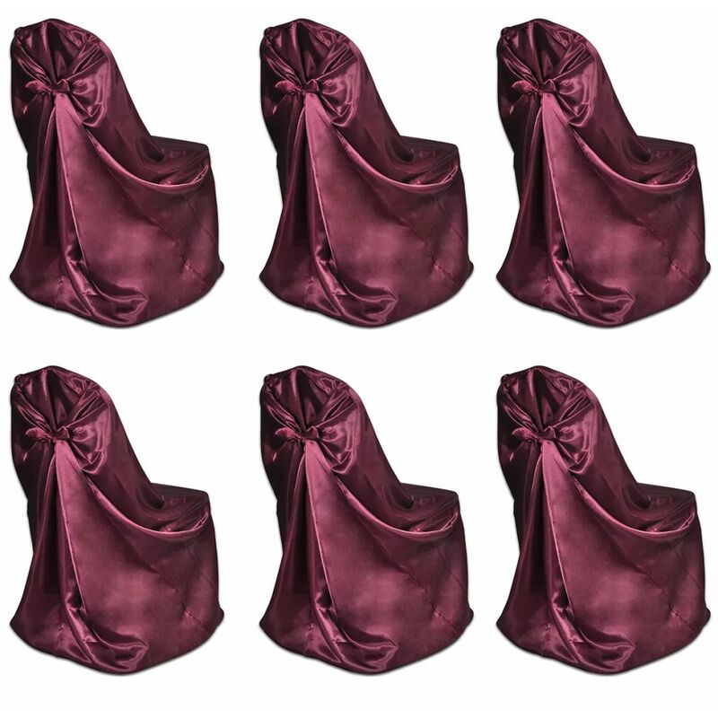 

BHD - Set de 6 Fundas rojas burdeos para sillas, banquetes y bodas