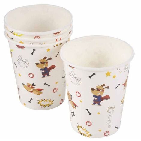 Set de 6 gobelets en carton Super chien