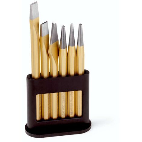 Set de 6 herramientas de corte doradas en metal pulido