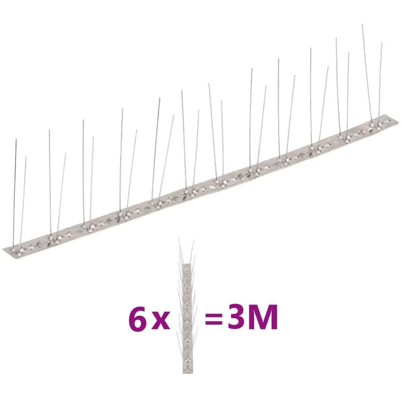 

Set de 6 hileras pinchos contra pájaros y palomas 2 filas 3 m