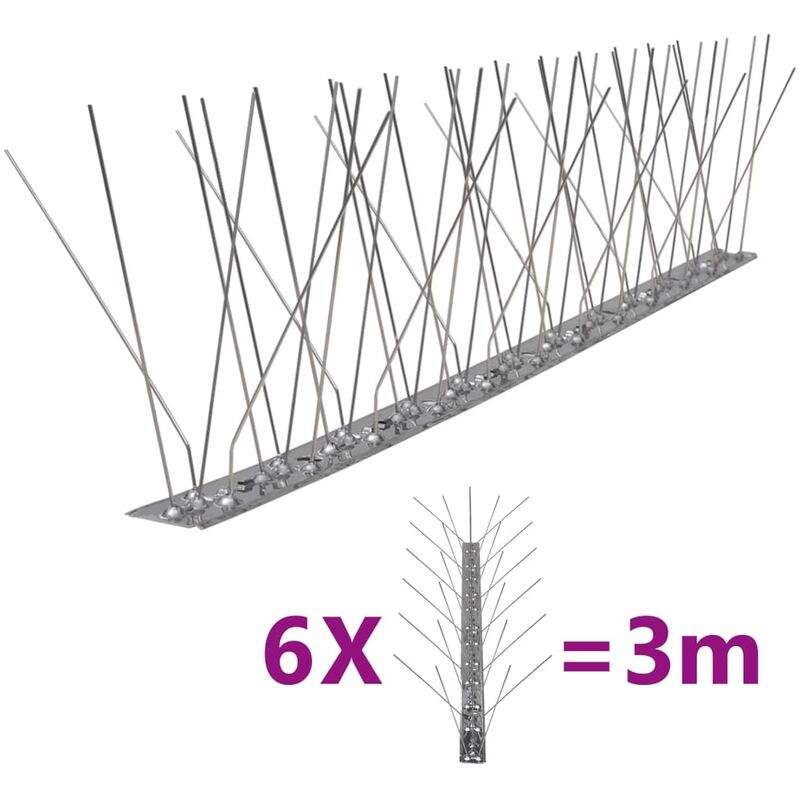 

Set de 6 hileras pinchos contra pájaros y palomas 5 filas 3 m