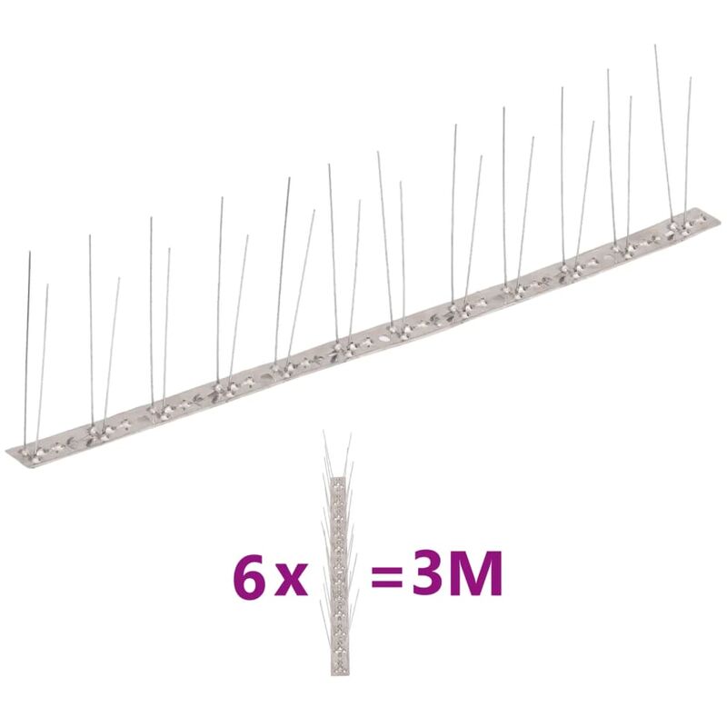 

Set de 6 hileras pinchos contra pájaros y palomas 2 filas 3 m