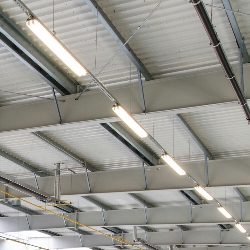Ensemble de 6 plafonniers LED SMD bacs de sous-sol d'atelier tubes de halls d'entrepôt d'industrie d'éclairage
