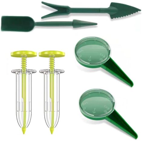 Set de 6 Outils pour Semis avec Semoir à Graines Réglable 5 Tailles, Distributeur de Semences Manuel pour Plantation de Précision, Kit Jardinage pour Petites Graines, Potager et Fleurs
