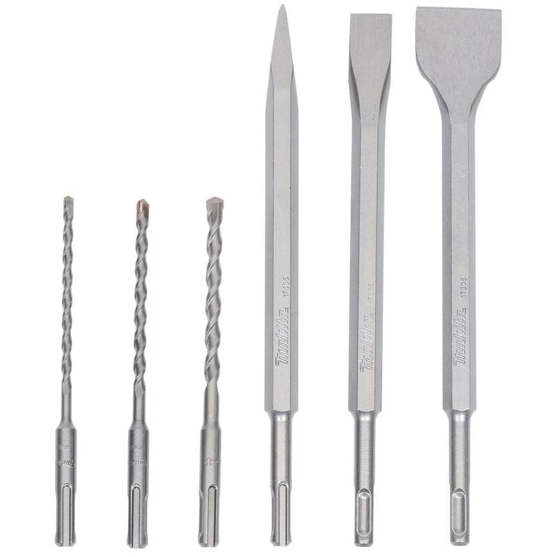 Coffret 3 forets et 3 outils burinage sds-plus Makita D-58920